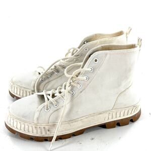BP Womens Lace Up High Top Sneakers 9.5 White Canvas 90s Y2K Preppy